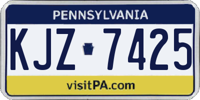 PA license plate KJZ7425