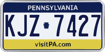 PA license plate KJZ7427