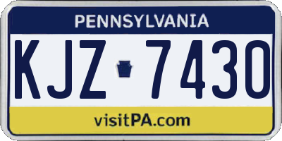 PA license plate KJZ7430