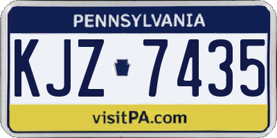 PA license plate KJZ7435