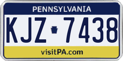 PA license plate KJZ7438