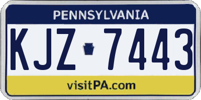 PA license plate KJZ7443