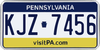 PA license plate KJZ7456