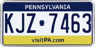 PA license plate KJZ7463