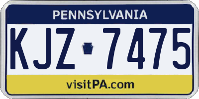 PA license plate KJZ7475