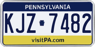 PA license plate KJZ7482