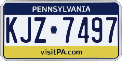 PA license plate KJZ7497