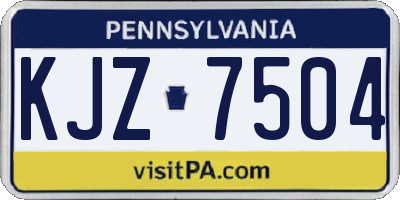 PA license plate KJZ7504