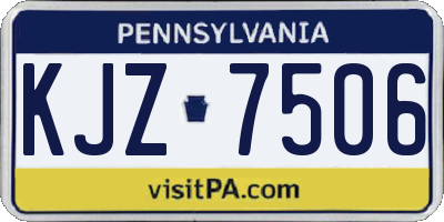 PA license plate KJZ7506