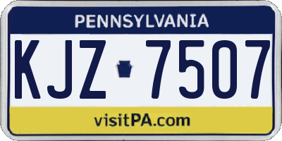 PA license plate KJZ7507