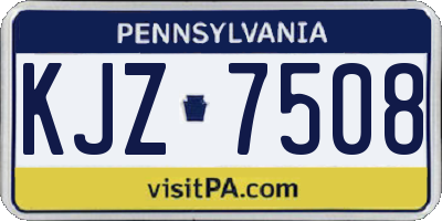 PA license plate KJZ7508