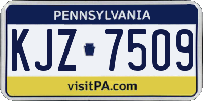 PA license plate KJZ7509