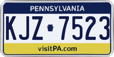 PA license plate KJZ7523