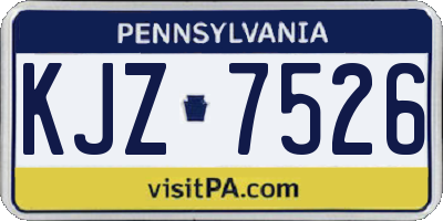 PA license plate KJZ7526