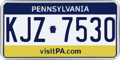 PA license plate KJZ7530