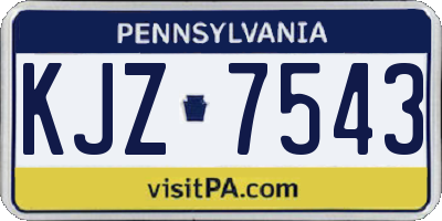 PA license plate KJZ7543