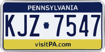 PA license plate KJZ7547