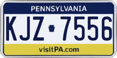 PA license plate KJZ7556