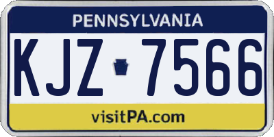 PA license plate KJZ7566