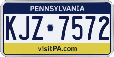 PA license plate KJZ7572