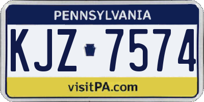 PA license plate KJZ7574