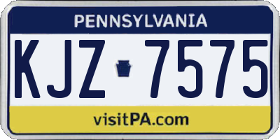 PA license plate KJZ7575