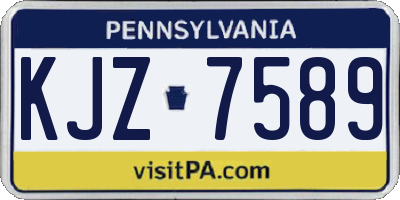 PA license plate KJZ7589