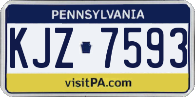 PA license plate KJZ7593
