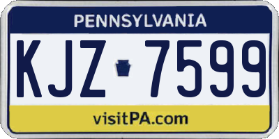 PA license plate KJZ7599