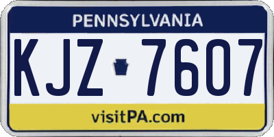 PA license plate KJZ7607