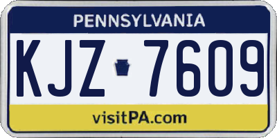 PA license plate KJZ7609