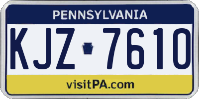 PA license plate KJZ7610