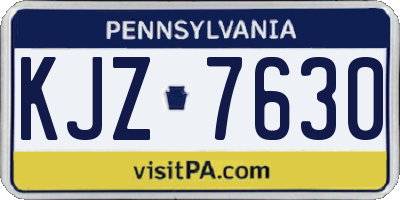 PA license plate KJZ7630