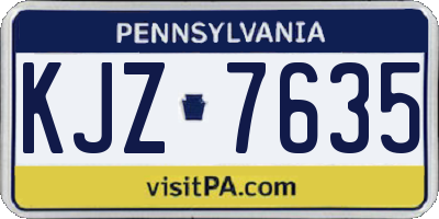 PA license plate KJZ7635