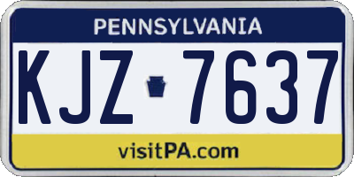 PA license plate KJZ7637