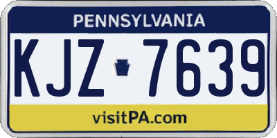 PA license plate KJZ7639