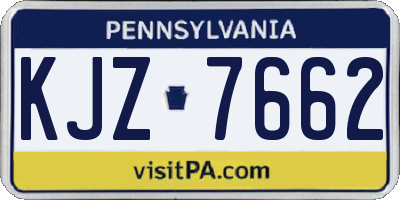 PA license plate KJZ7662