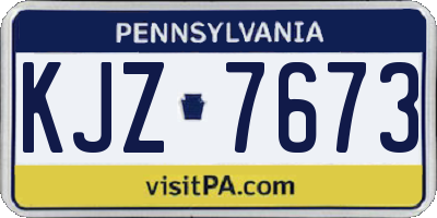 PA license plate KJZ7673