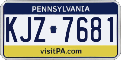 PA license plate KJZ7681