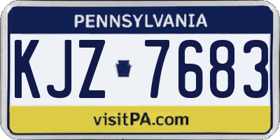 PA license plate KJZ7683