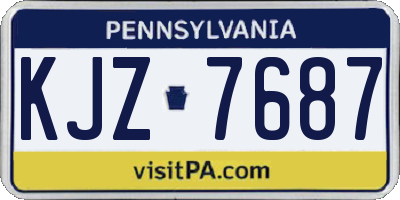 PA license plate KJZ7687