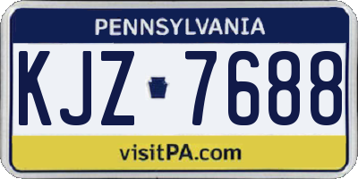 PA license plate KJZ7688