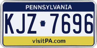 PA license plate KJZ7696
