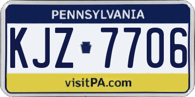 PA license plate KJZ7706