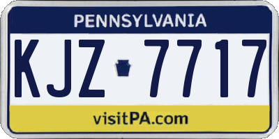 PA license plate KJZ7717