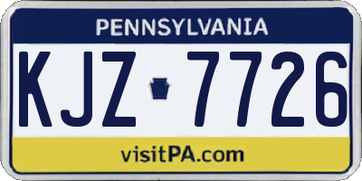 PA license plate KJZ7726