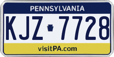 PA license plate KJZ7728
