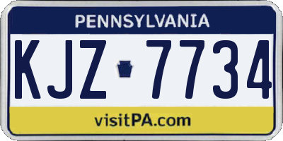 PA license plate KJZ7734