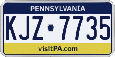 PA license plate KJZ7735