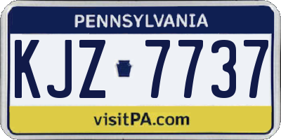 PA license plate KJZ7737